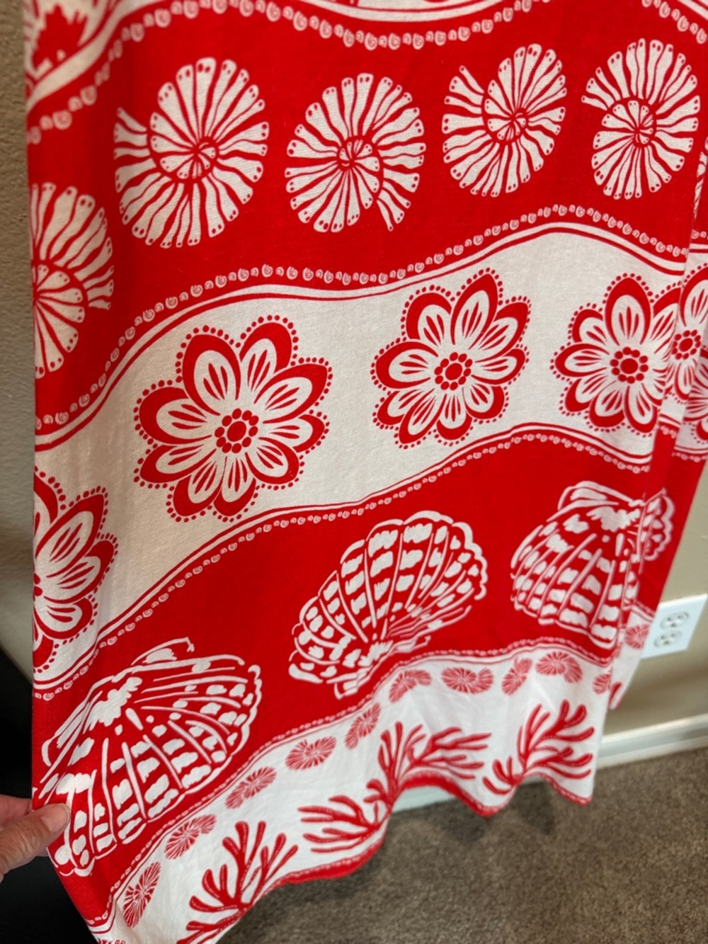 NEW! Viral Calypso St. Barth Red Sea Shell Linen Maxi Dress - MUST HAVE! - Picture 6 of 10